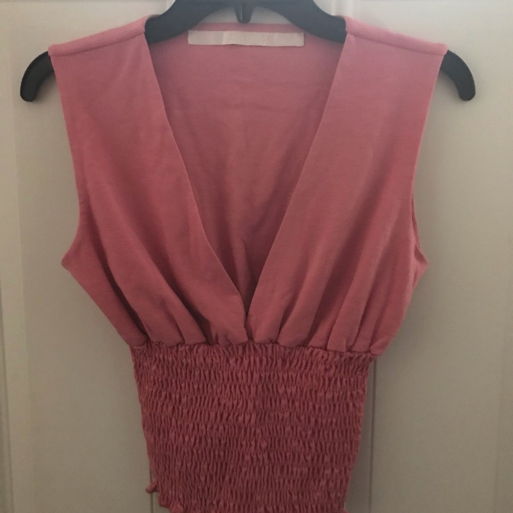 New,Juniors Top Size:M,Deep V Neck. blush pink